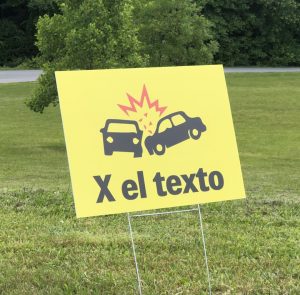 Sign that says "X el texto" or "X the text" in Spanish.